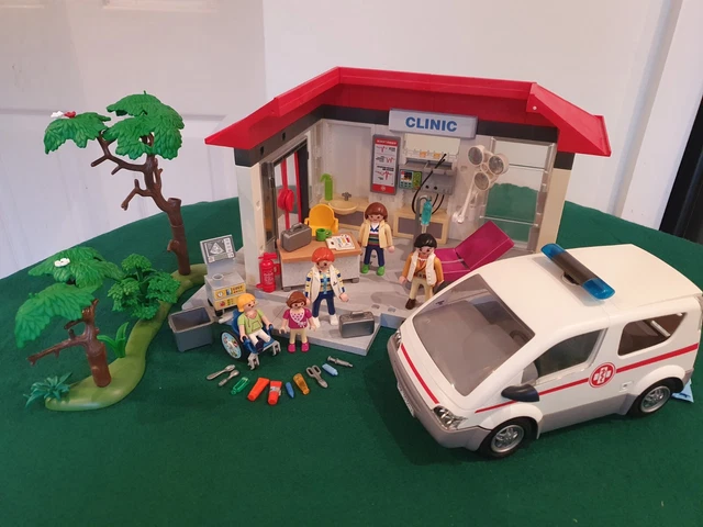Playmobil 5012 clinic, ambulance custom set with lots of extras accessories.