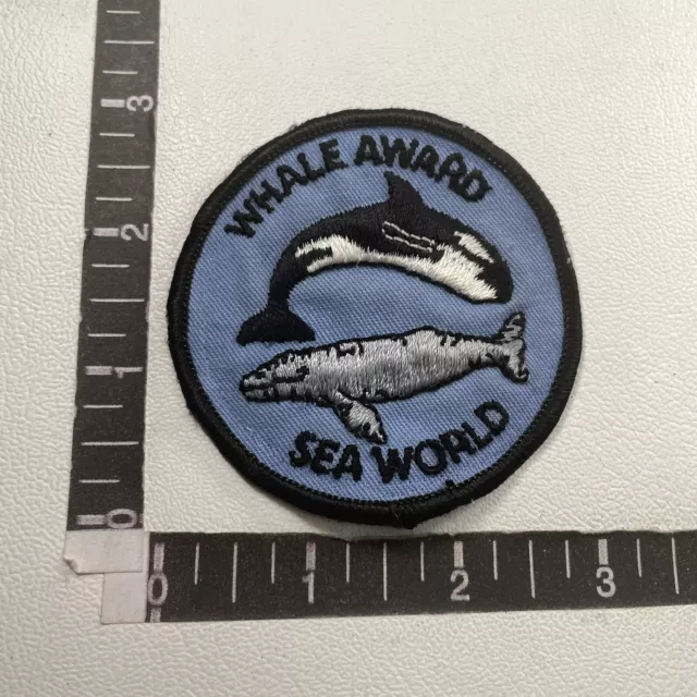 Vintage Orca WHALE AWARD SEA WORLD Theme Park Marine Life Patch 17R8