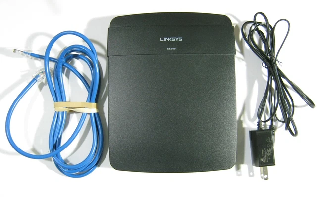 LINKSYS E1200 V2 wireless N router w/ AC adapter and ethernet cable ...