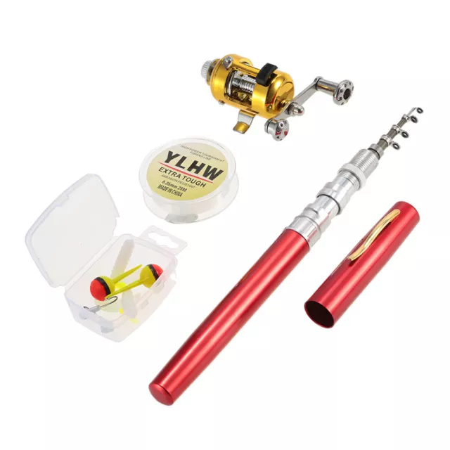 Mini Fishing Rod Reel Combo Set Pen Pole + Reel Line  Baits Jig 2017 W9E1