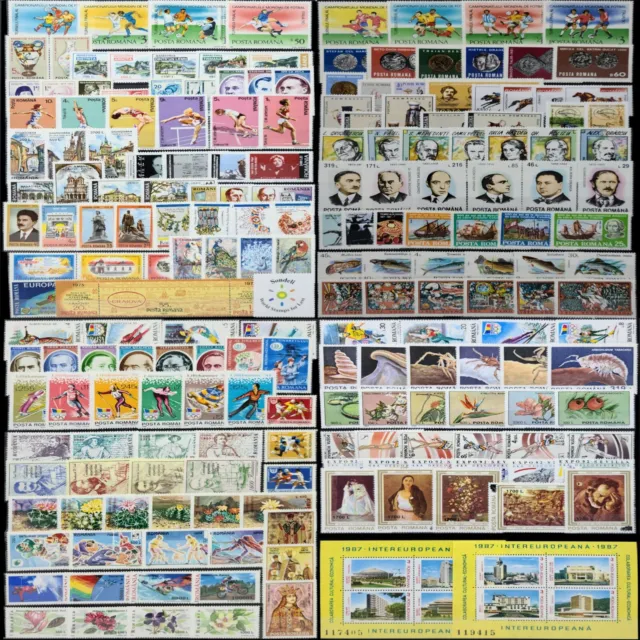 Worldwide Stamp Lots: Romania MNH - 500 Different Stamps in Full Sets