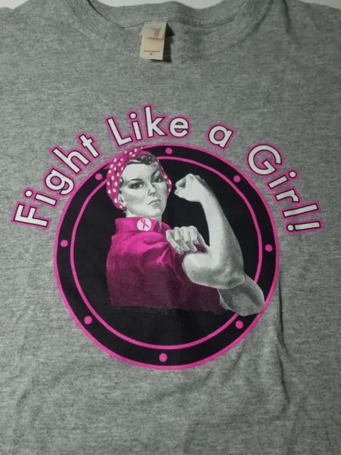 Rosie The Riveter Fight Like A Girl T Shirt Heather Gray
