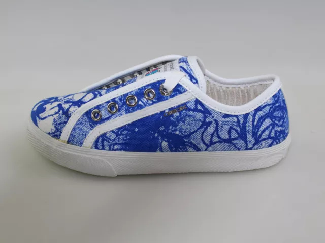 Chaussures Fille GEOX 30 Ue Baskets Bleu Toile Blanc DF505-30