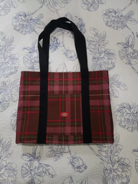 Dickies Y2K Pink Brown Plaid Tote Bag Yak Pak Shoulder Bag Canvas