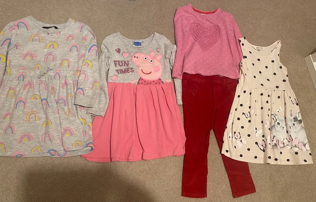 Pacchetto di 3 abiti per ragazze Peppa Pig, George, pantaloni top e gap età 3 anni vedi P