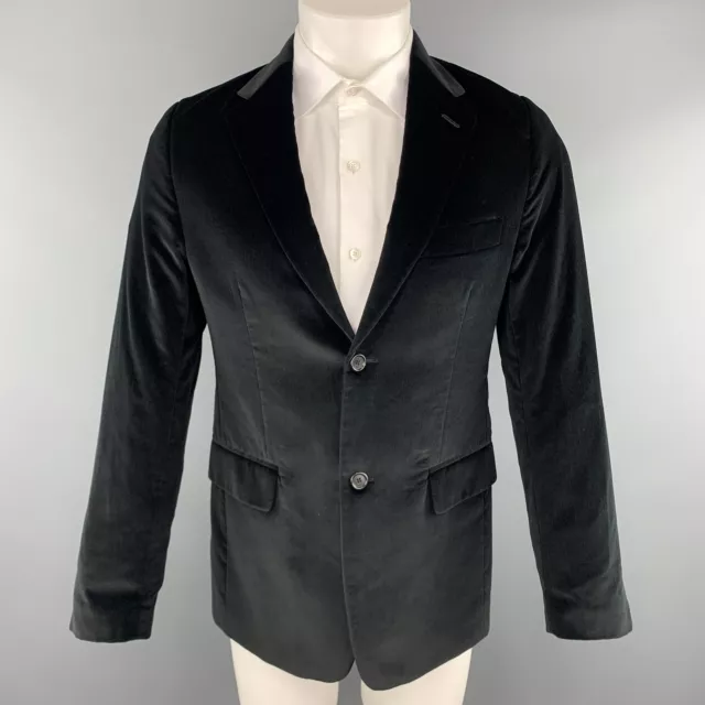 THEORY Size 38 R Black Cotton Velvet Notch Lapel Sport Coat Jacket