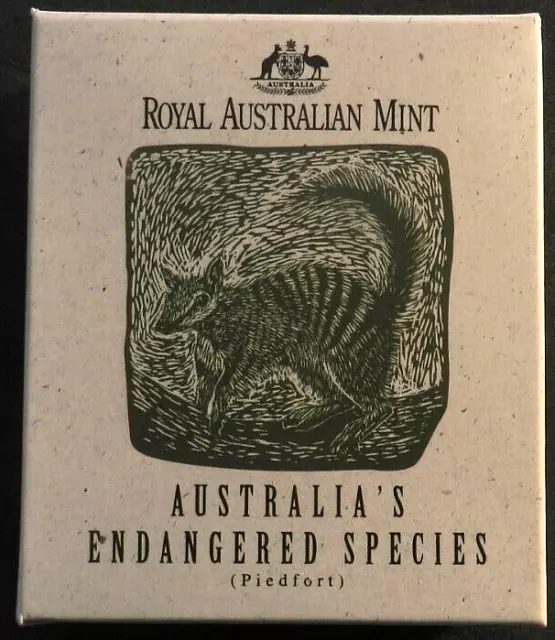 1995 Australian $10 Silver Piedfort Coin "Numbat" Australias Endangered Species