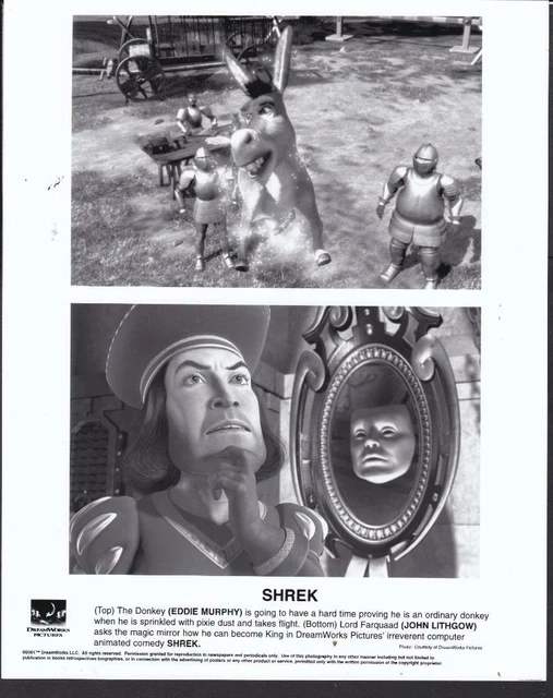 DONKEY LORD FARQUAAD Magic Mirror in Shrek 2001 cartoon movie photo