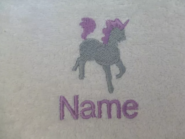 UNICORN KID design Embroidered on a Adult Robe with Personalised Name mystical