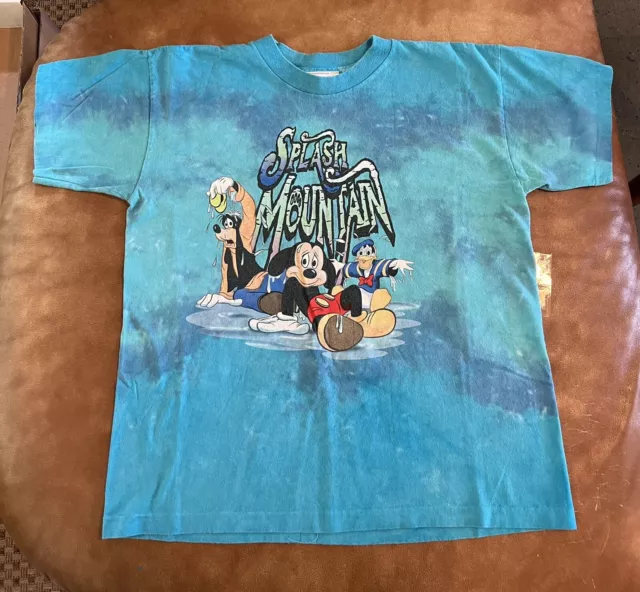VTG WALT DISNEY World Splash Mountain Tie Dye Shirt Magic Kingdom Youth 