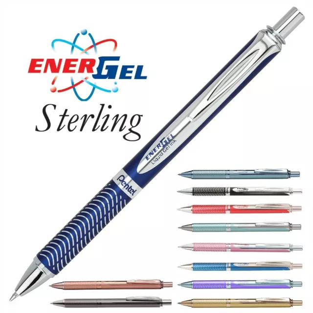 Pentel Liquid Gel-Tintenroller EnerGel Sterling BL407 Edelstahl 11 Farben 0,7