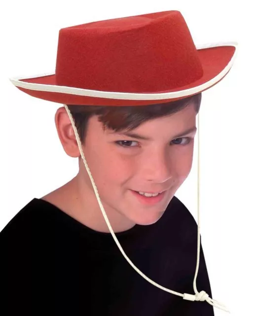 Child's RED Cowboy Hat - Choose from size S, M, L - Great for Halloween Costume