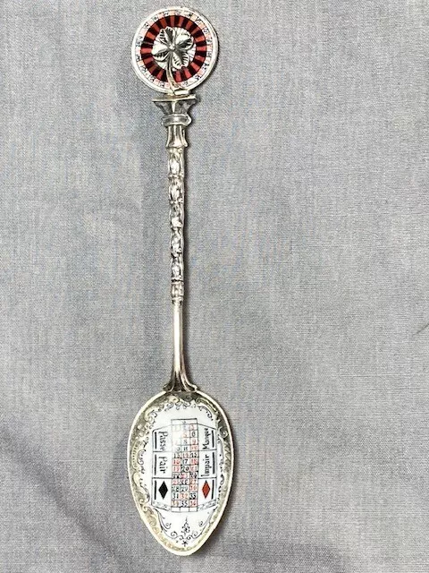 Enamel 800 silver gambling roulette wheel spoon