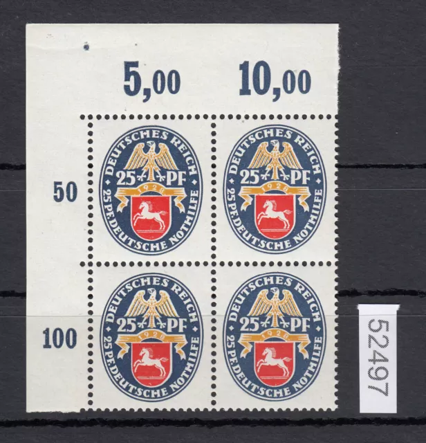 DR 1928, Mich.-Nr.: 428 Y **    Eckrand 4er.-Block