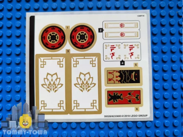 Lego Ninjago STICKER SHEET ONLY for Lego set 70643 Temple of Resurrection