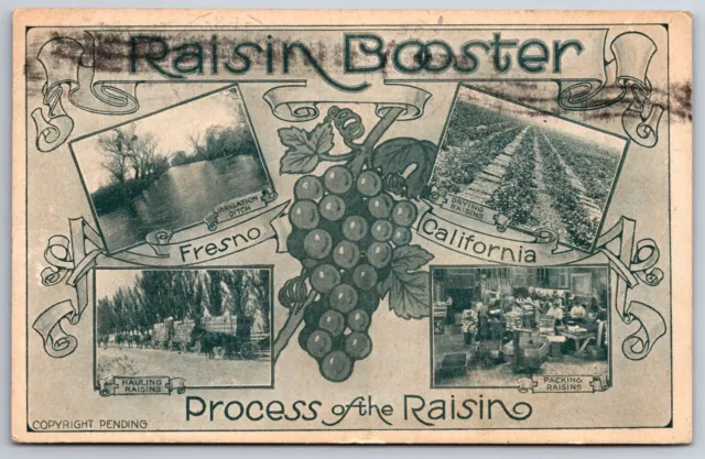 FRESNO CALIFORNIA~RAISIN BOOSTER~PACKING Drying Hauling~Prize Bread ...