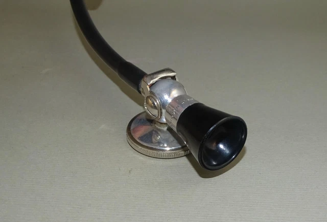 Old Vintage Doctor Classic Stethoscope with Black Tubes Polska Patent N#19486 2