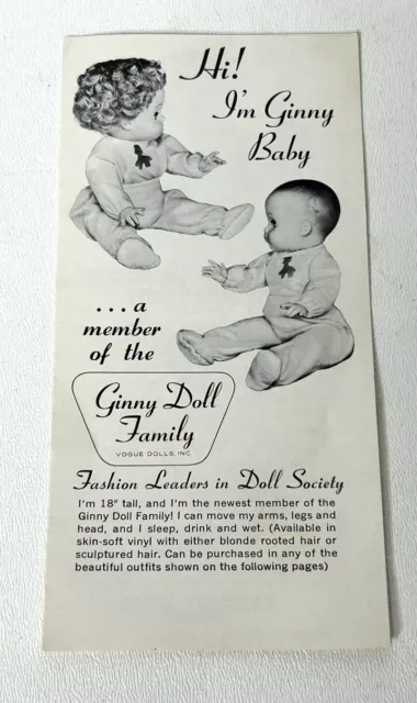 1950’S GINNY VOGUE Doll Club News Catalog Vtg Pamphlet 1950s “Hi I’m ...