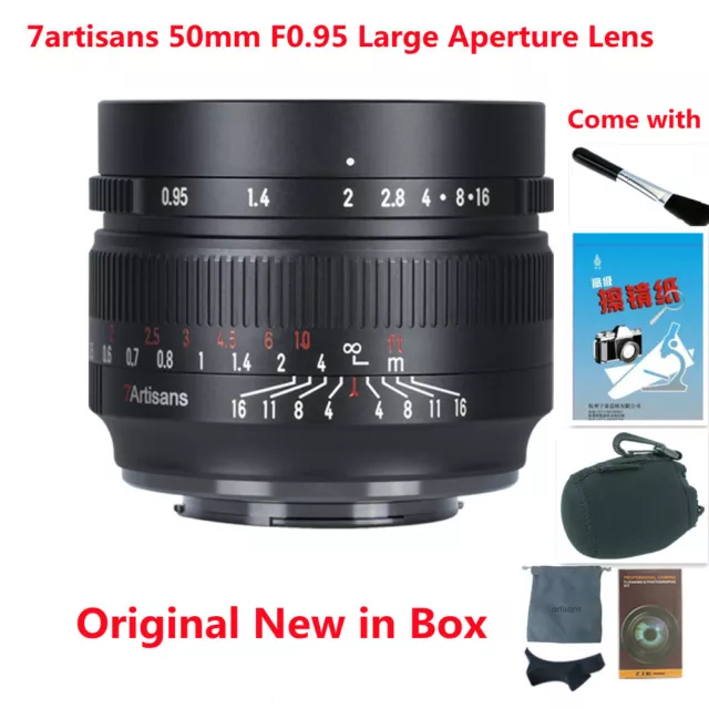 7artisans 50mm F0.95 MF Portrait Lens For Mirrorless EF-M M3 M50 M6 M50 Camera