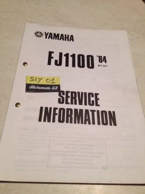 Yamaha FJ1100 1984 FJ 1100 1984 Service Information Tecnical Technical Data