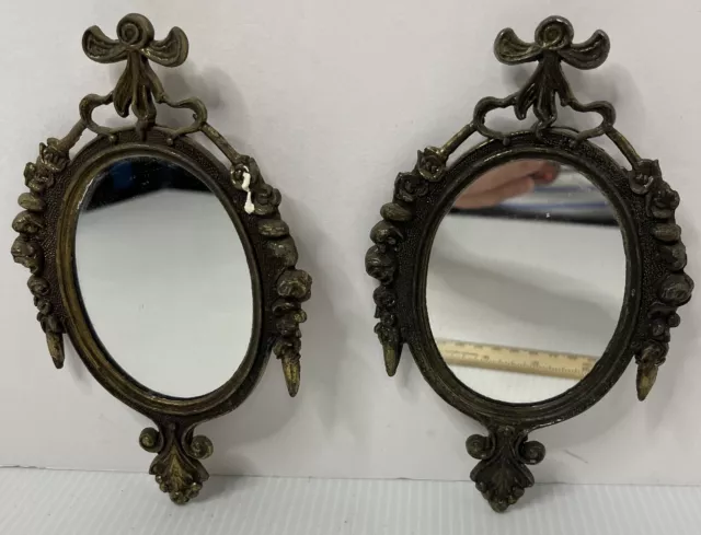 Pair of Vintage Art Nouveau Ornate Florentine Italian Wall Mirrors