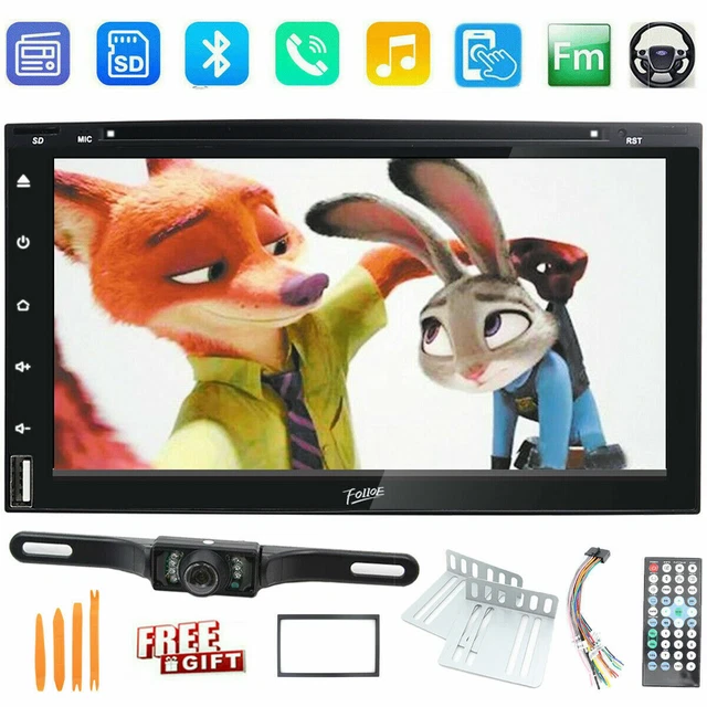 Camera+ Double Din 7" Car Stereo Radio DVD SWC SD USB Head Unit TV Touch Screen