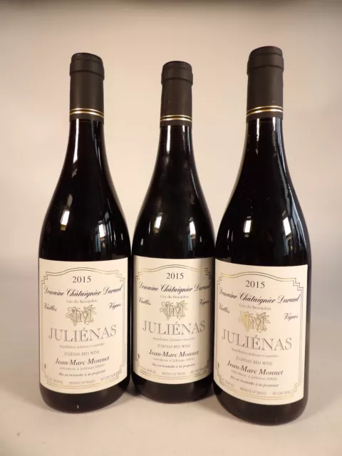 Lot 3 bouteilles de JULIENAS "Domaine Châtaignier Durand" Vieilles Vignes 2015