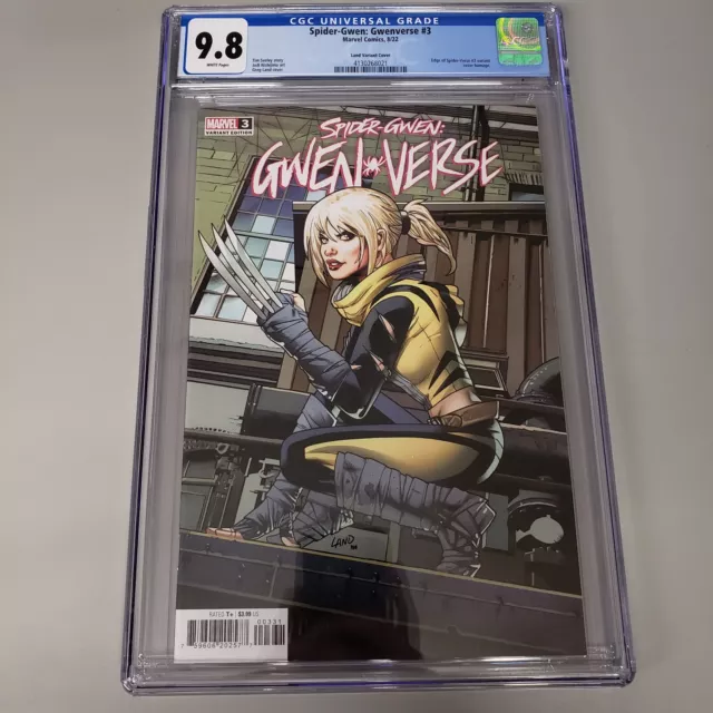 Spider-Gwen Gwenverse #3 CGC 9.8 Greg Land Variant Cover Marvel Comics 2022