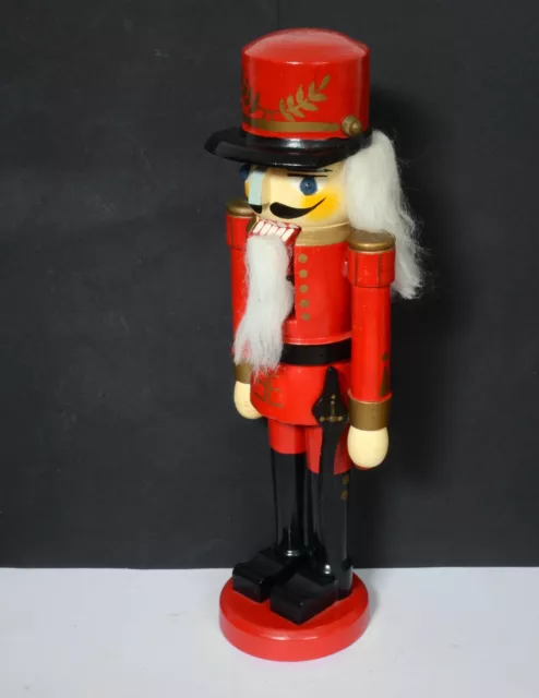 Wooden Solider Nutcracker Figure. 26.5cms Tall. Traditional Xmas Collectable