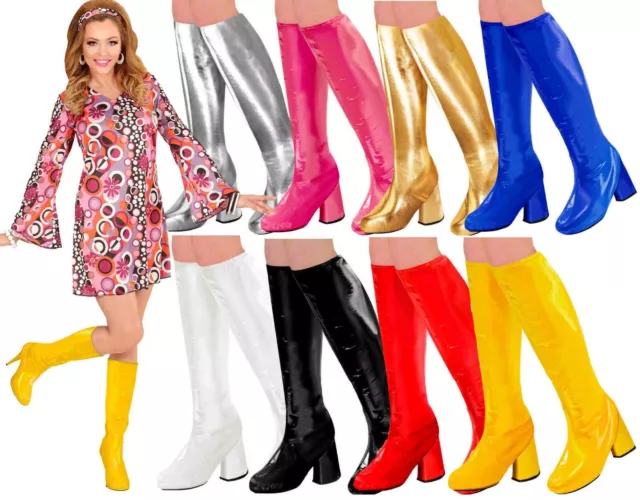 Disco GoGo Boot Boots Tops Shoe Covers 60s 70s 1970s Retro Fancy Dress Costume