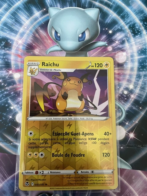 Carte Pokémon REVERSE Raichu 050/195 Tempête Argentée FR NEUF