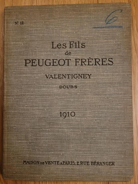 Outils anciens- Les Fils de Peugeot Frères, catalogue général outils n° 12...