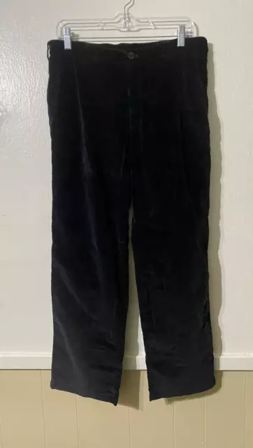 Armani Collezioni Velour Velvet Trouser Pants Black Mens Small 90's 48/32