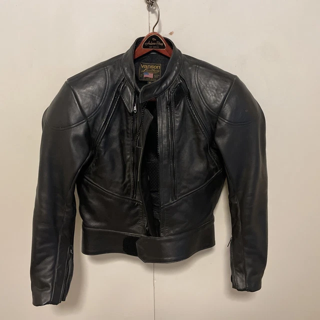 Veste Levi's Vintage En Cuir Noir Motard Avec Capuche - Taille M, Comme Neuf Sans étiquettes