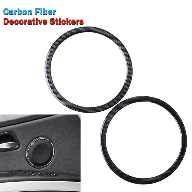 Carbon Fiber Door Speaker Audio Ring Cover Trim Fits BMW 3 Series E90 E92 05~12