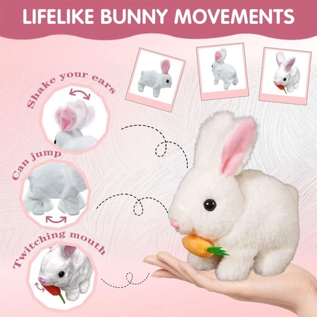 PLUSH WHITE BUNNY Toy With Moving And Sound Features For Kid And Teens ...
