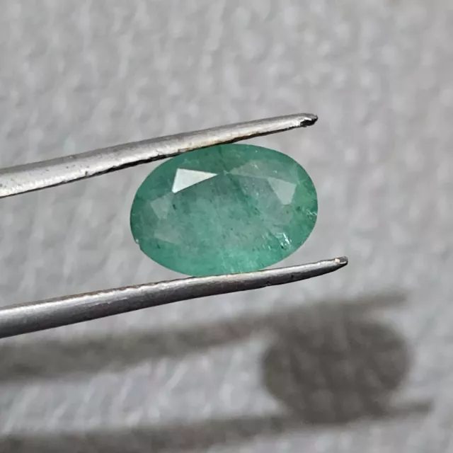 100% Natural Awesome Zambian Emerald Faceted Oval Shape 1.65 Crt Loose Gemstone