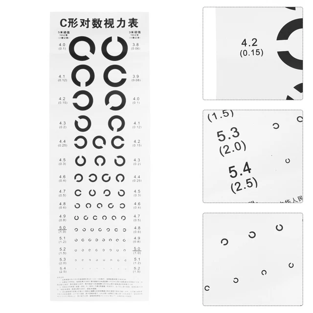 Eye Cheque Computer 1 PC EYE Test Letters Standard Eye Chart Eye Check Up Chart Pocket Eye ...
