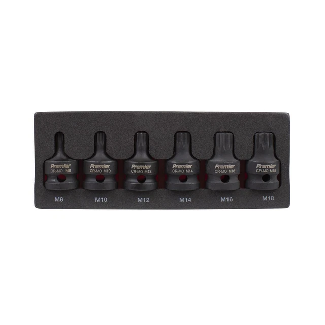 Sealey AK5608 Impact Spline Prise Bit Ensemble 6pc 1.3cmSq Lecteur 4