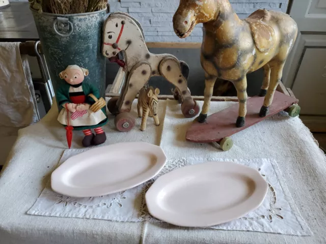 2 Petits plats raviers ancien Saint Amand ? rose tendre deco shabby