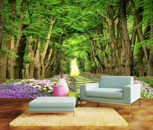 3D Nature Forest Flowers G573 Wallpaper Wall Murals Removable Self-adhesive Erin