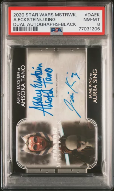 2020 Star Wars Masterwork Dual Autograph Eckstein Jamie King Black 1/5 PSA 8