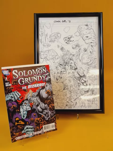 DC Comics - Solomon Grundy, Original Art Page and comics signed by Scott Kolins