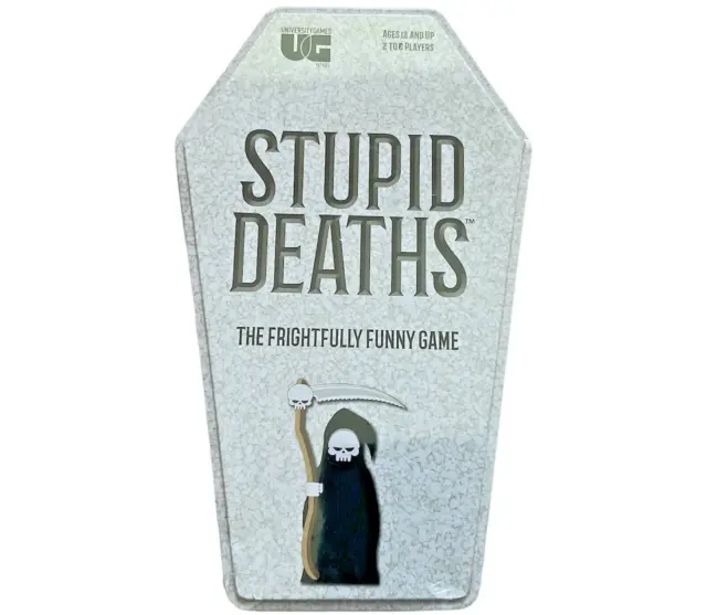 Stupid Deaths Game In Coffin Shaped Tin by University Games - New & Sealed