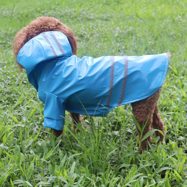 Mascota Cachorro Perro Gato Impermeable Ropa Chaqueta con Capucha Reflectante <