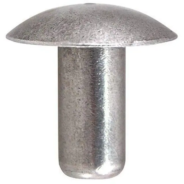 Metal Magery 1/4" Diameter X 1/2" Length Solid Aluminum Brazier Head Rivets, Pac