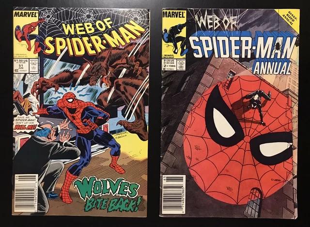 Marvel Comics WEB of SPIDER-MAN Annual #2 and Web of Spidey #51 1986 Lot of 2