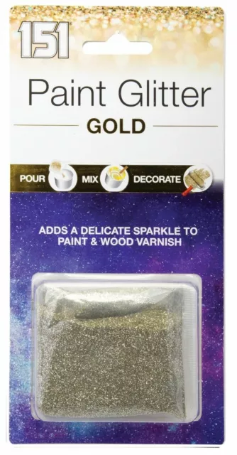 Gold Paint Glitter Adds Sparkle To Wall Emulsion Varnish Pour Mix Decorate 28g