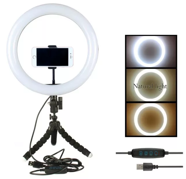 Anillo de Luz LED Aro para fotografía maquillaje video 26cm + Trípode