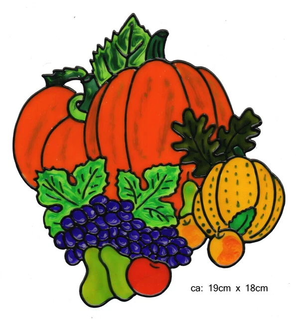 Window Color Bild Fensterbild Aufkleber  "  Obst und Gemüse  " 200